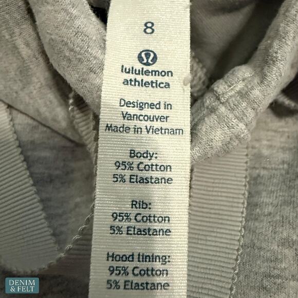 Lululemon Grey Hooded Long Sleeve Pullover Sweatshirt Women’s Size 8 Comfy Fit - Picture 7 of 8
